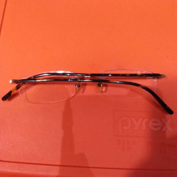 Totally Rimless 51-18-140 Gunmetal (Gun) Tortoise Eyeglass Frames - Picture 9 of 13